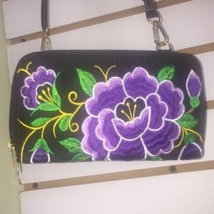 Embroidered shoulder bag imported from Mexico